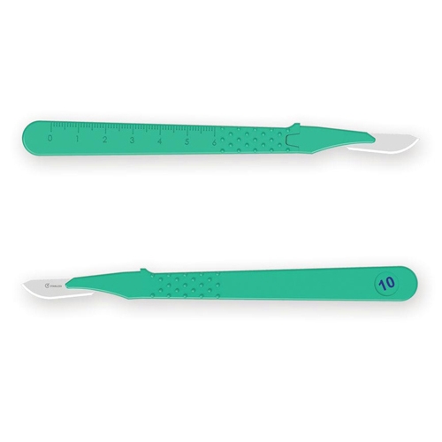 Disposable scalpel N. 10 with safety blade guard - sterile