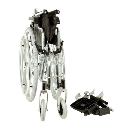Folding wheelchair - Royal - seat width 46 cm - black tissue