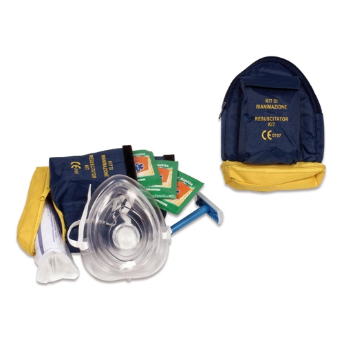 Pocket mask kit with accessories for defibrillator