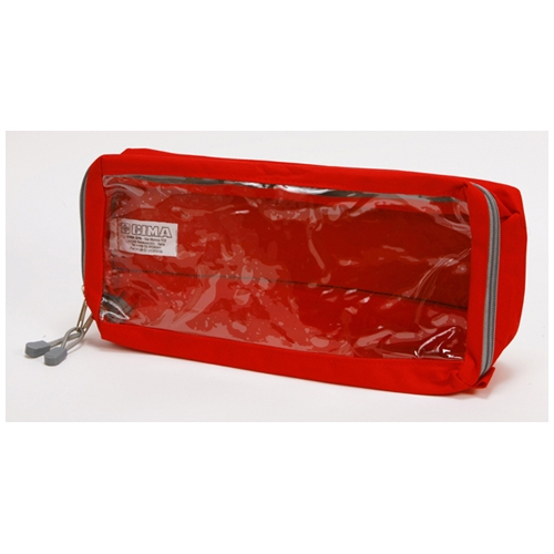 E4 - Long rectangular bag with window - red
