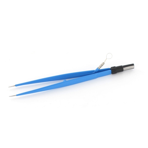 Straight forceps with irrigation - 18 cm - 1 mm point 