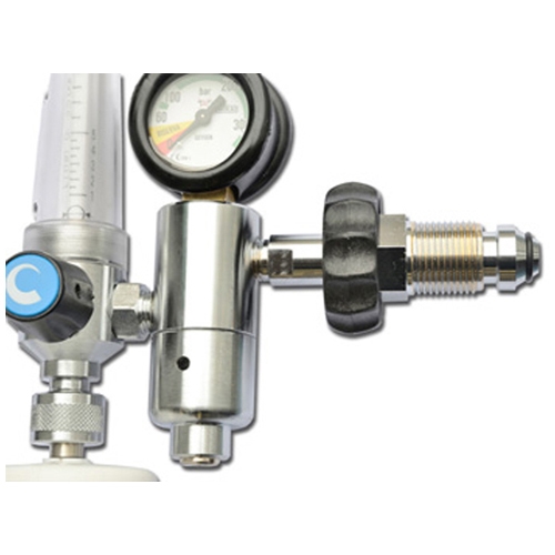 Pressure reducer British with flowmeter and humidifier