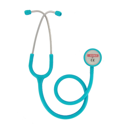 Classic double head stethoscope for adults - Y-tube light blue transparent