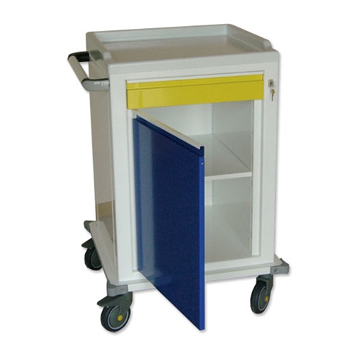 Painted steel modular trolley - 1 drawers small, 1 leaf