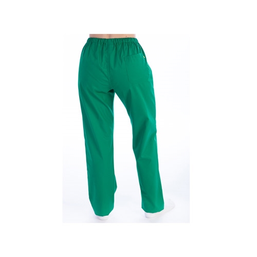 Green cotton blend trousers - S