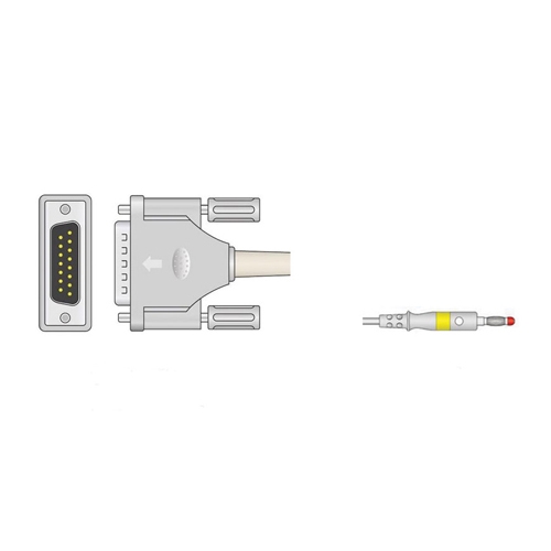 ECG cable 10 leads with 4 mm connector Camina, Colson, ST compatible