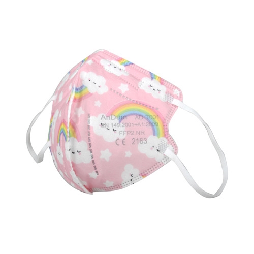 FFP2 pediatric filtering mask without valve with 5 layers - rainbow