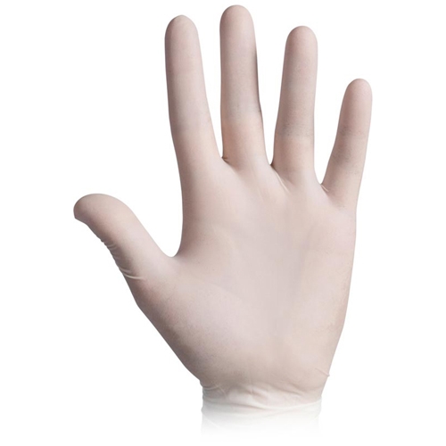 Latex powder free gloves BIOSAFE PF PLUS, white colour,  textured surface - XL