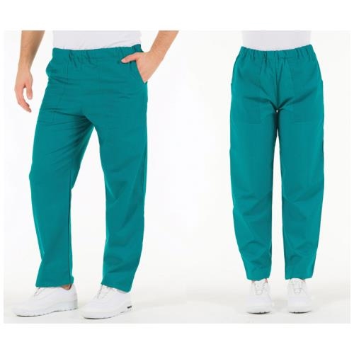 Green cotton trousers - S