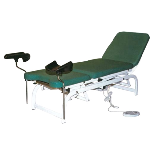 Height adjustable gynaecological bed - green