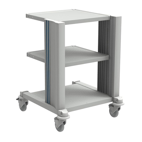Professional cart with cable pipe - 2 shelves