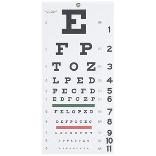 Optometric chart TRADITIONAL SNELLEN - 28x56 cm / 6m 
