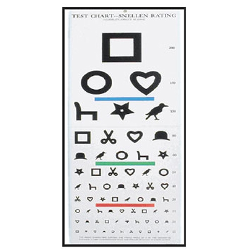 Optometric chart EWING - 28x56 cm / 6 m