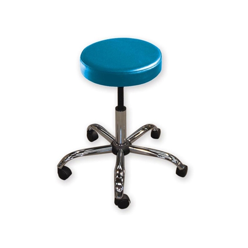 Height adjustable stool with 5 castors Ø 30 cm - Blue