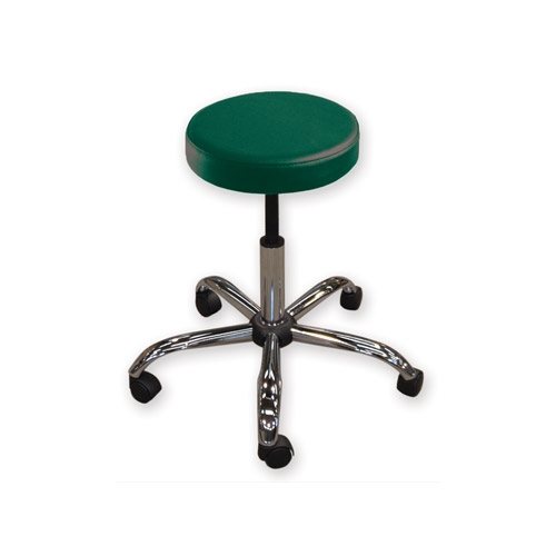 Height adjustable stool with 5 castors Ø 30 cm - Green