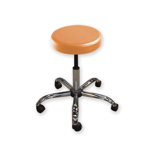 Height adjustable stool with 5 castors Ø 30 cm - Apricot