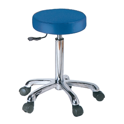 Height adjustable stool with castors Ø 33 cm - Blue