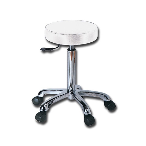 Height adjustable stool with castors Ø 33 cm - White