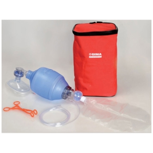 PVC resuscitator bag - adult - with face mask