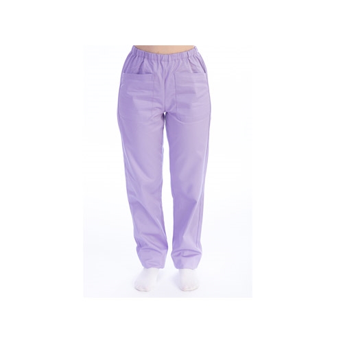 Violet cotton blend trousers - S