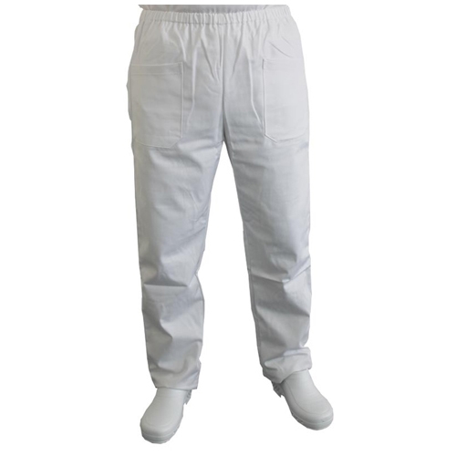 White cotton blend trousers - S