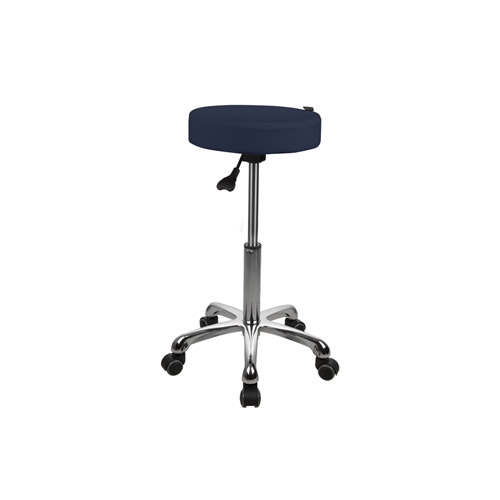 Height adjustable stool with castors Ø 33 cm - Dark blue