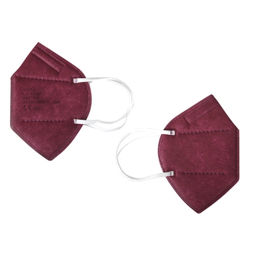 FFP2 mask without valve, withd ear loops - burgundy