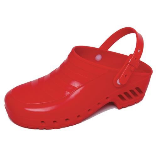 Red clogs with strap - Without pores - 35